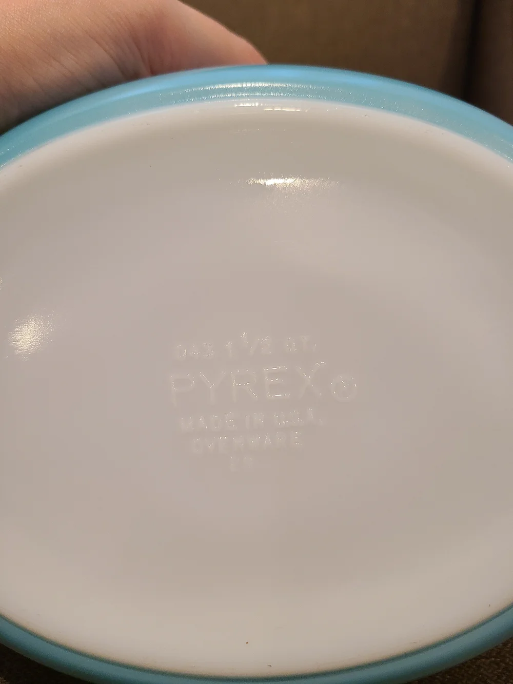 Vintage Pyrex Snowflake Turquoise oval casserole dish & lid